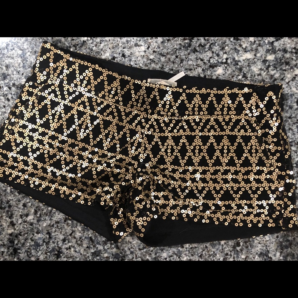 Black and Gold Shorts